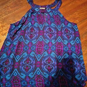 Express Women's Vibrant Blue and Purple Tank Top $8 Or 2/$10